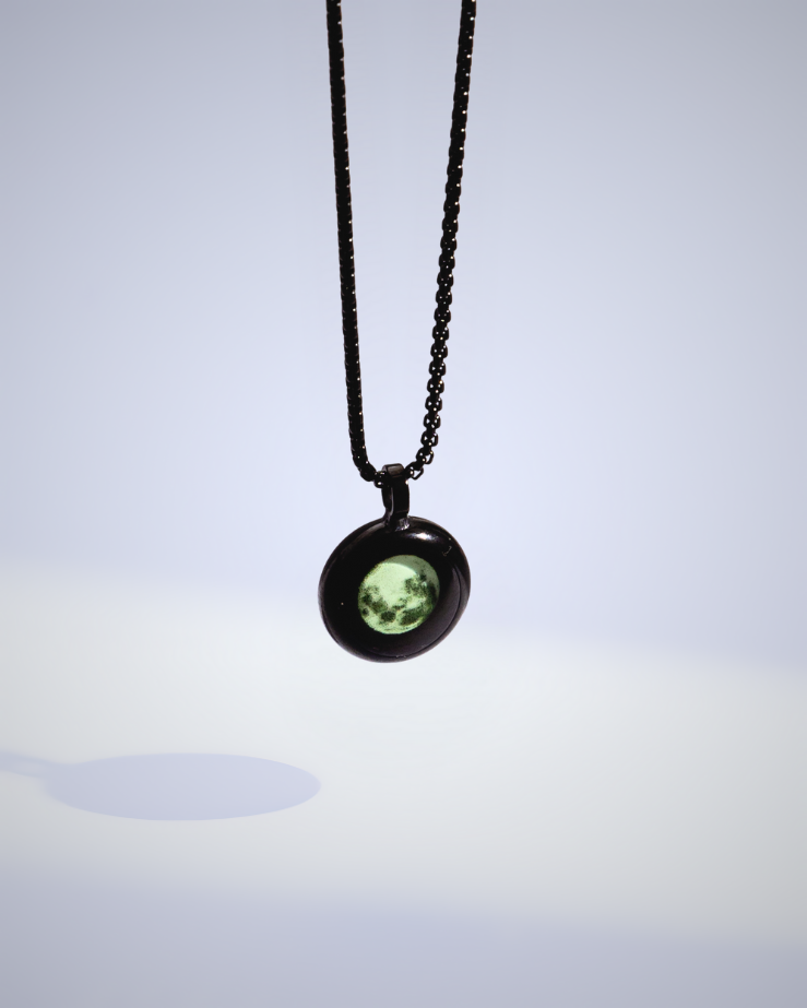 Moon Phase Necklace - Black