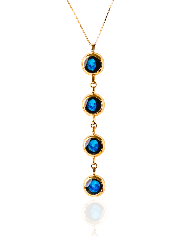 4 Moon Phase Necklace - Gold