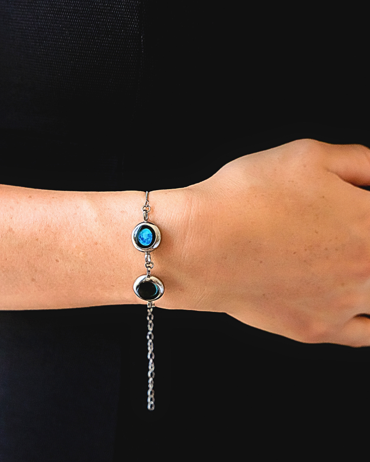 Double Moon Phase Bracelet - Silver