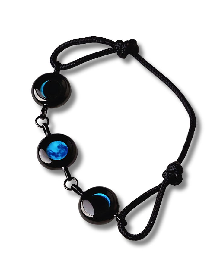 Triple Moon Phase Bracelet - Black