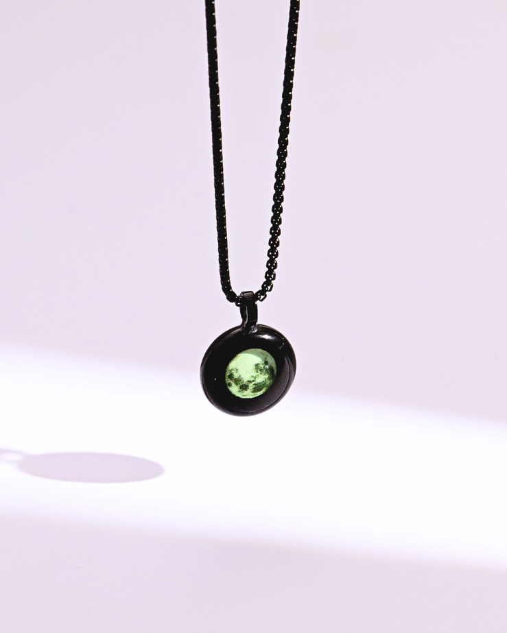 Moon Phase Necklace - Black