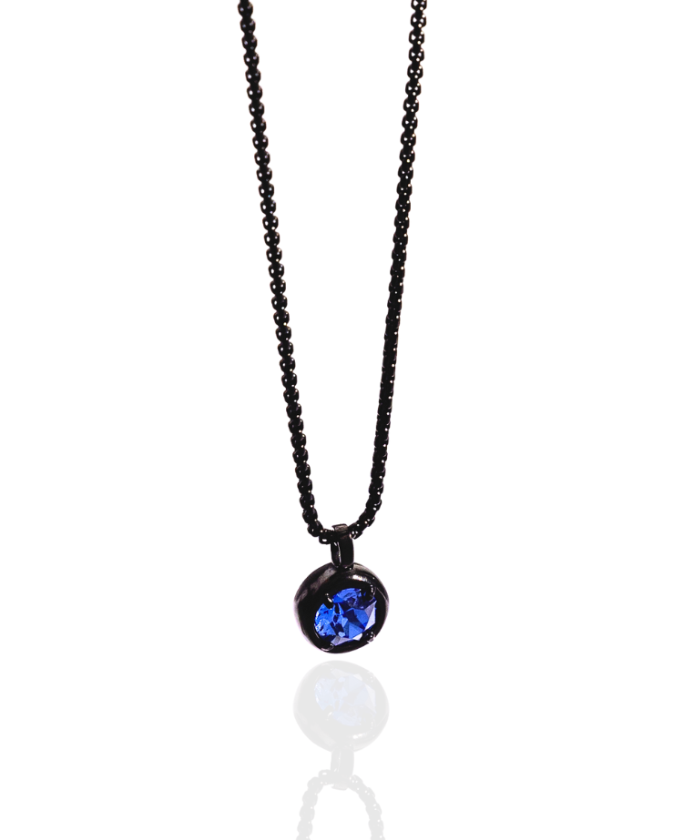 Single Birthstone Necklace - Black