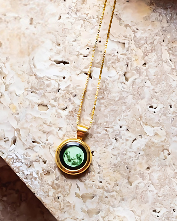 Large Moon Phase Necklace - Gold