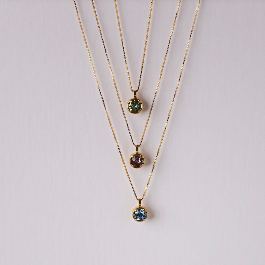 Single Birthstone Necklace - Gold