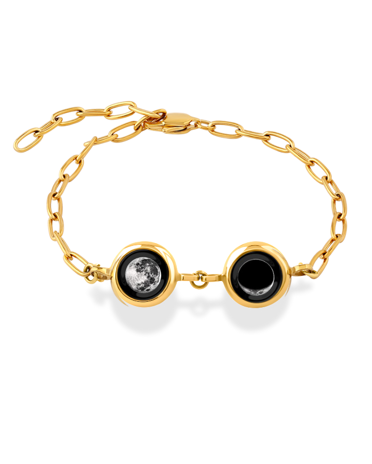 Double Power Moon Phase Bracelet - Gold