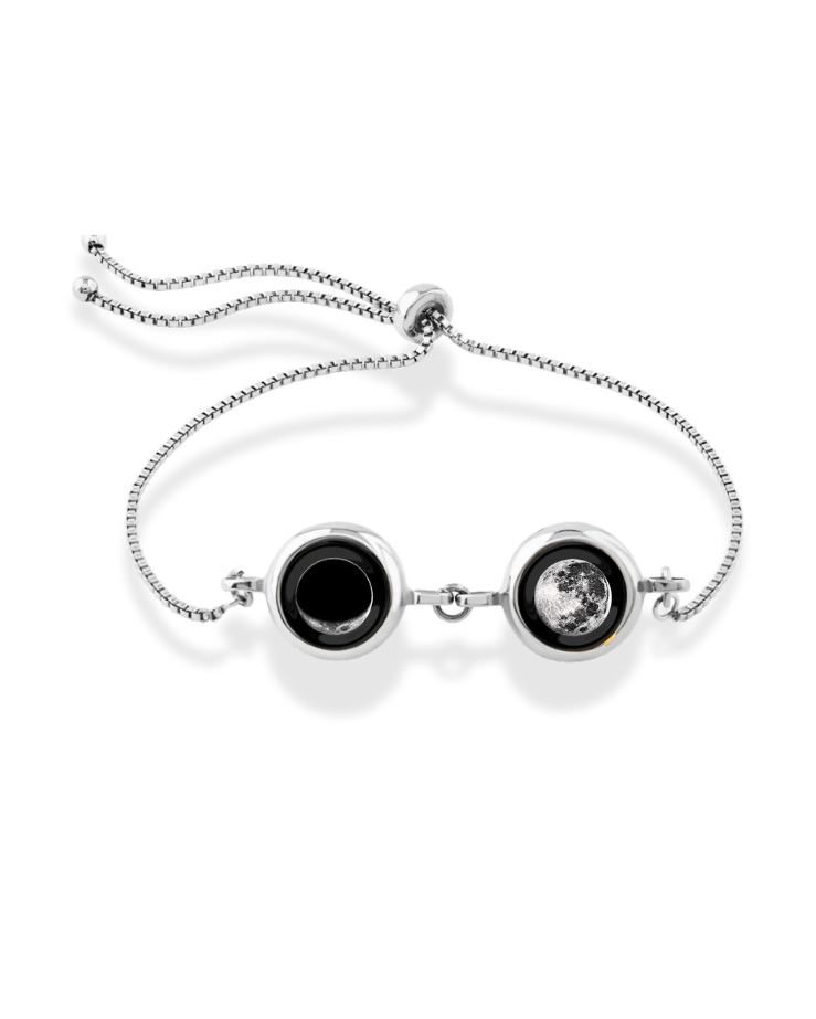 Double Moon Phase Bracelet - Silver