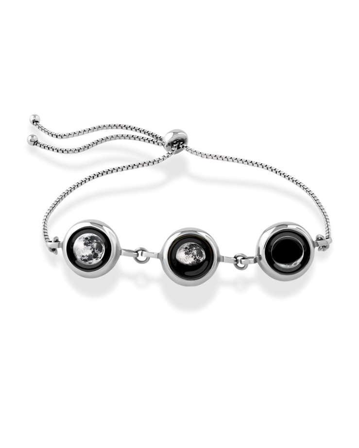 Triple Moon Phase Bracelet - Silver