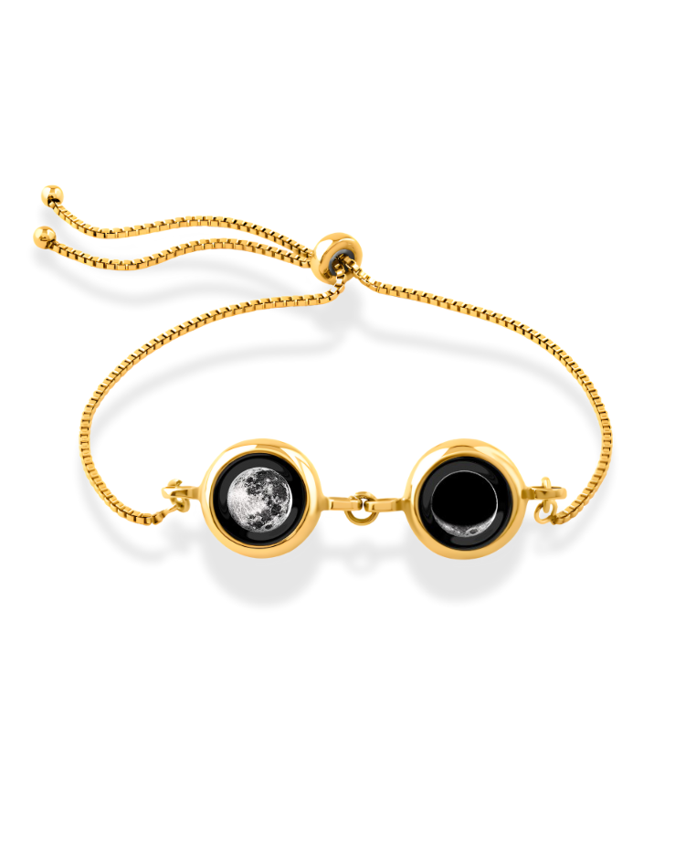 Double Moon Phase Bracelet - Gold