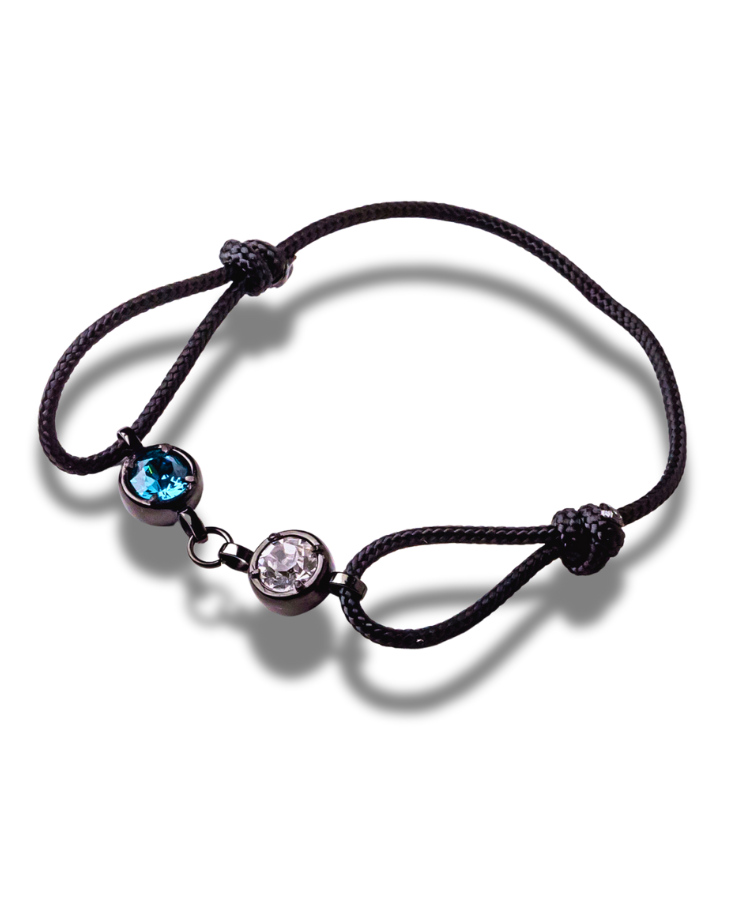 Double Birthstone Bracelet - Black