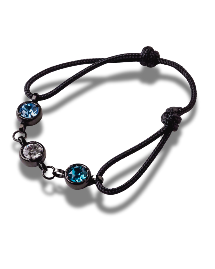 Triple Birthstone Bracelet - Black