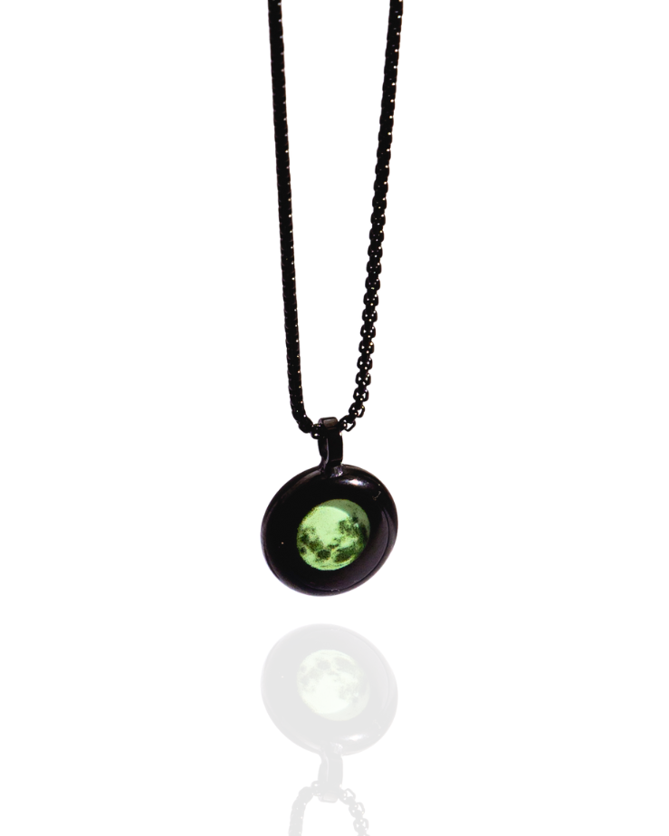 Moon Phase Necklace - Black