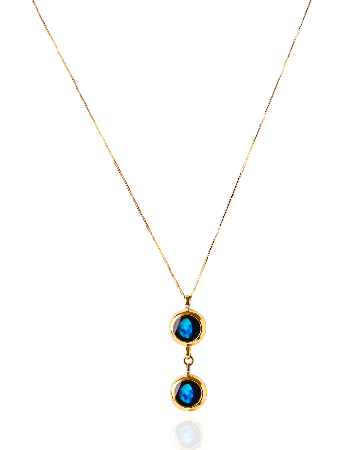 Double Moon Phase Necklace - Gold