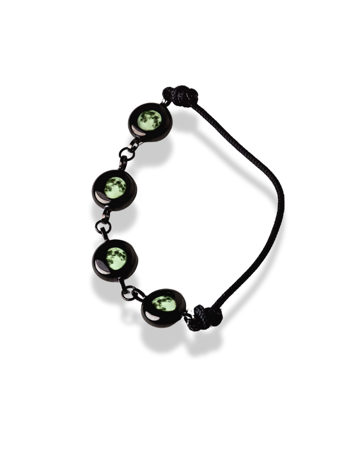 4 Moon Phase Bracelet - Black